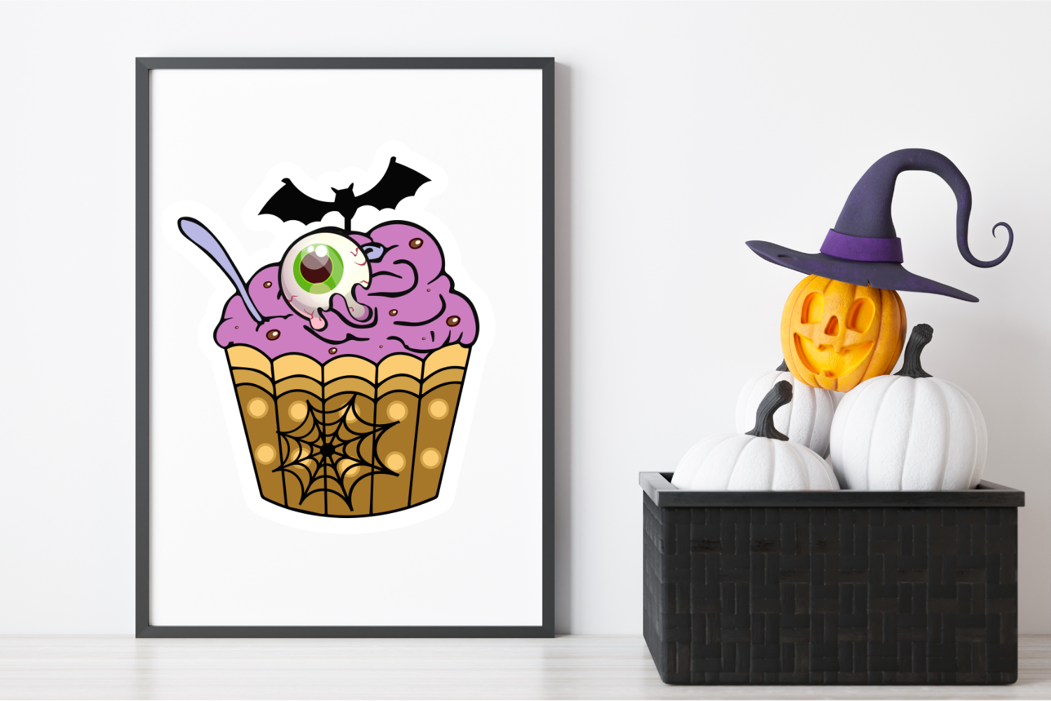 Halloween Cupcake Sticker SVG Bundle