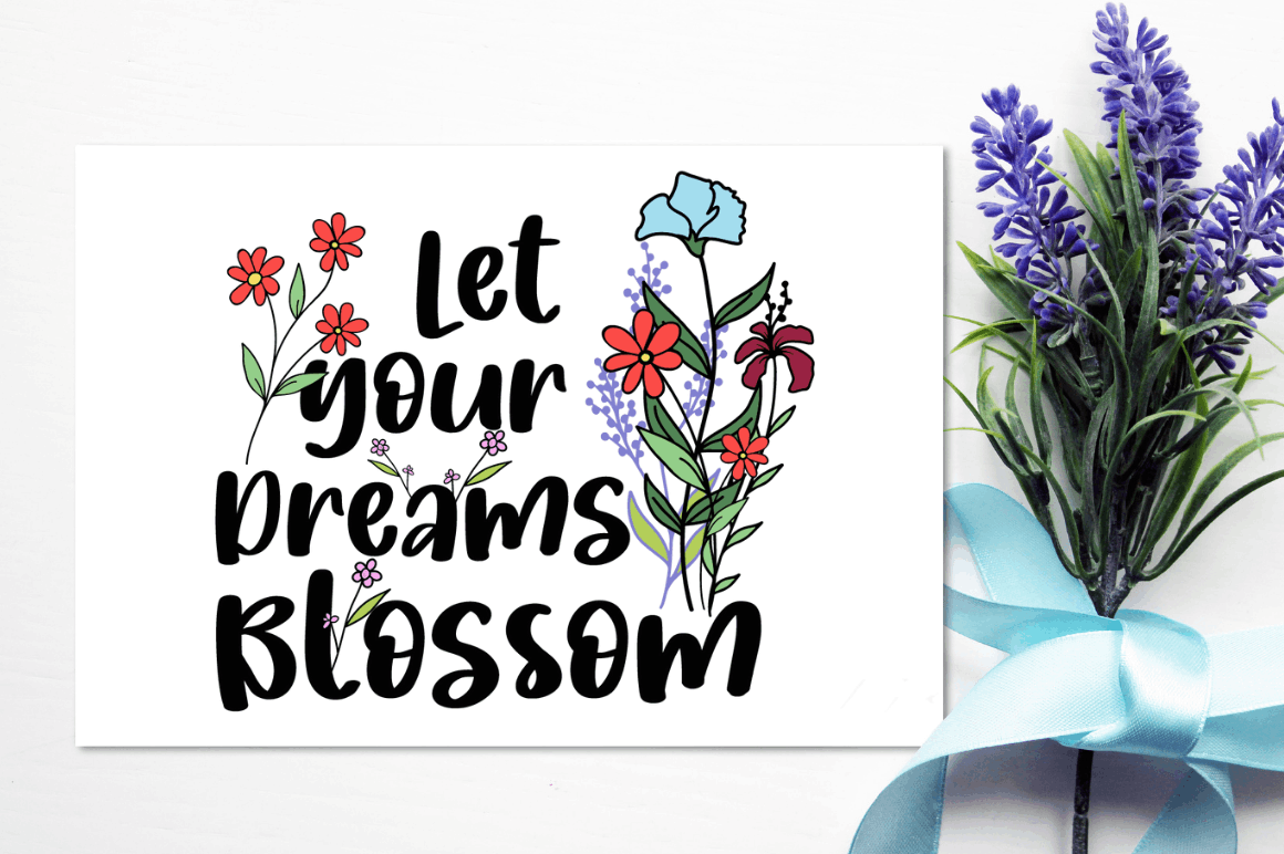 Flower with Inspirational SVG Quote Bundle