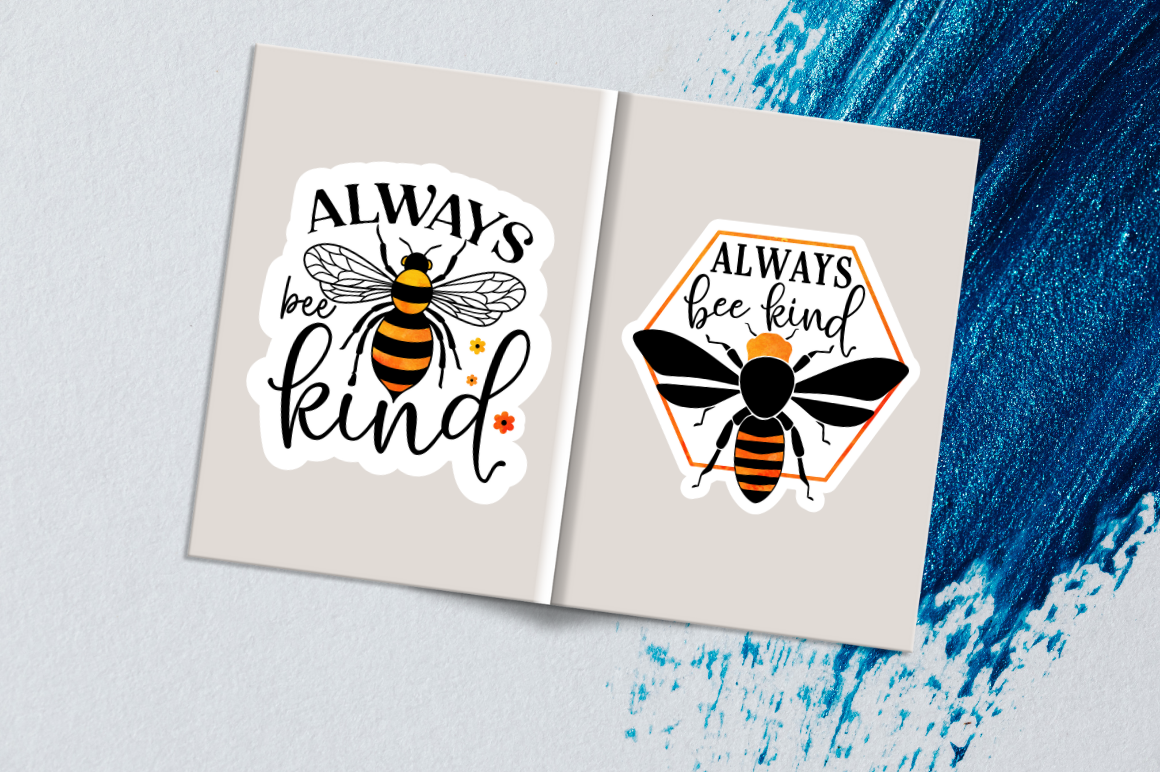 Bee Printable Stickers  Png Bundle