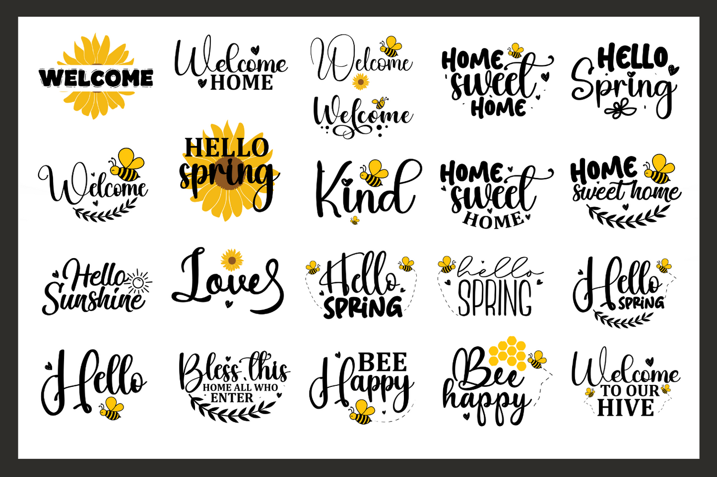 Sunflower Door Signs Bundle